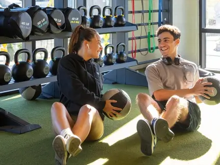 residents working out together