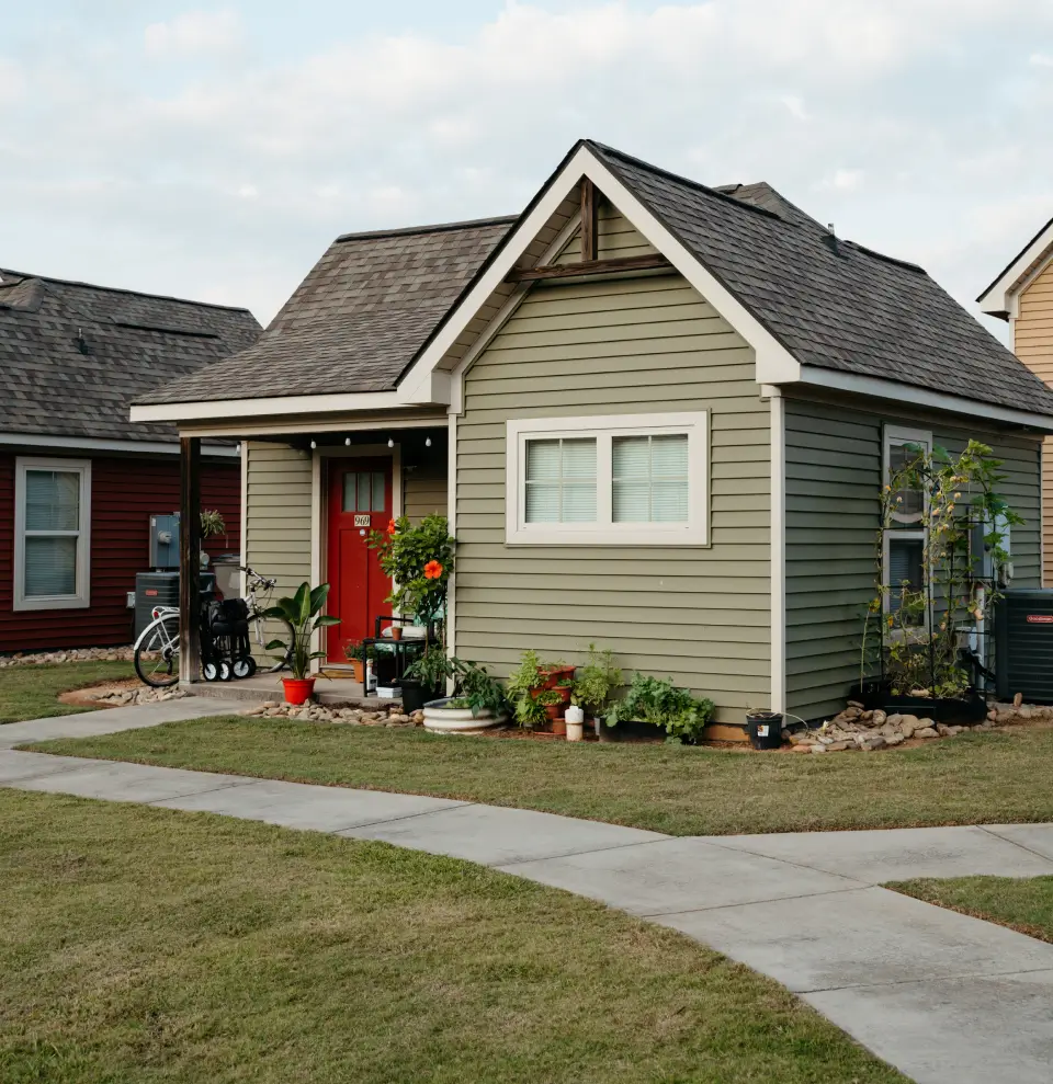 exterior of a townhome